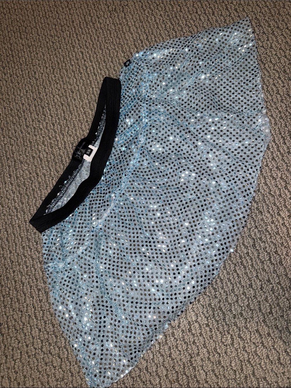 Sparkle Athletic Light Blue Sequin Mini Skirt - XS